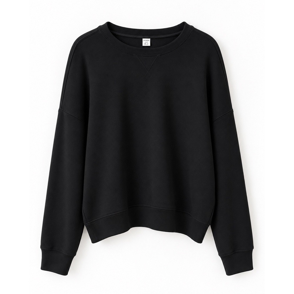 Spanx Airessentials Crewneck Sweatshirt in Black Size Large